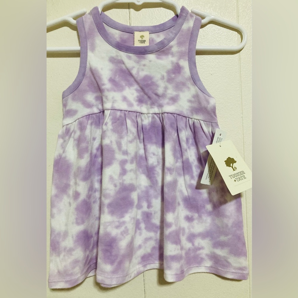 Tucker + Tate Baby Girl Purple Tie Dye Tank Dress Size 3 Months